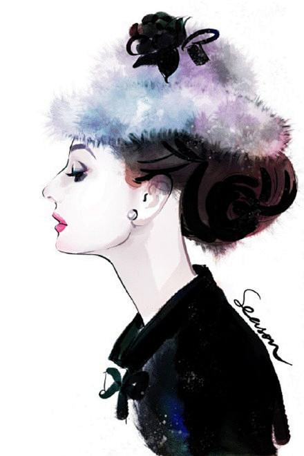 坠入凡间的天使奥黛丽赫本水彩画插画师season