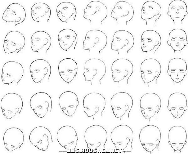 头部多角度绘画
