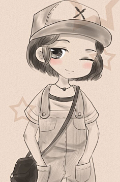 真人q版肖像插画