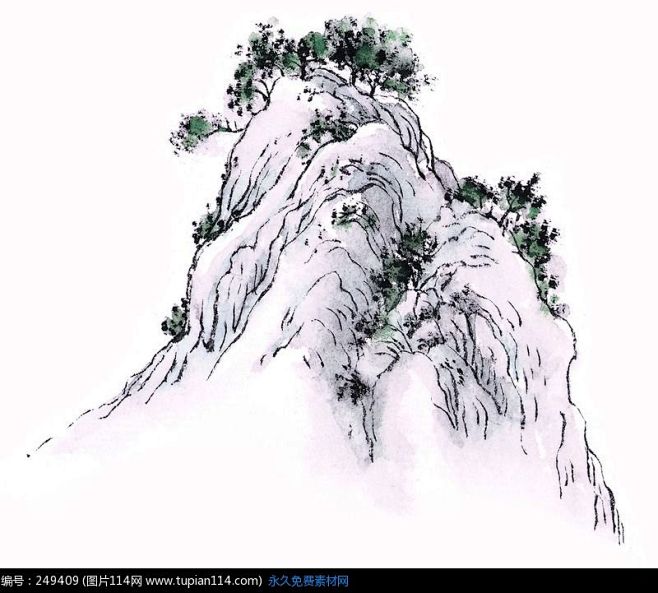 古/月从☆冥☆转采于2021-01-30 03:09:31传统岩石山峰水墨画s-国画.