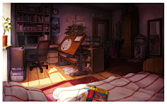 插画动漫室内场景