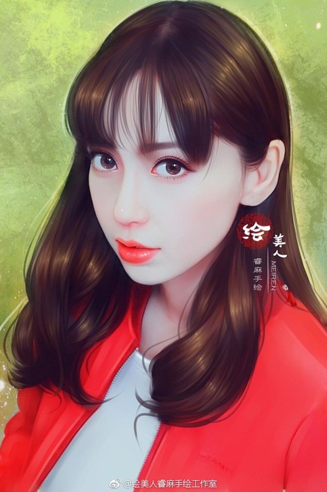 微博:绘美人睿麻手绘工作室 ~~以后持续更新  有空就画  杨颖  angela