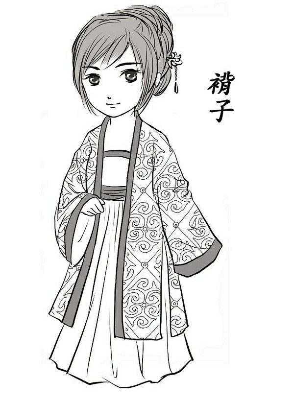 看图学认汉服汉族服饰之褙子褙子是一种由半臂或中单演变而成的上衣相