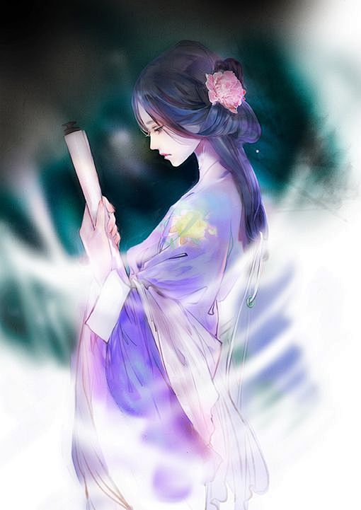 aicdn.com や清尘酒肆采集到手绘古风人物系列---蓝紫  采集 img.hb.