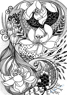 黑白插画,装饰画,手绘