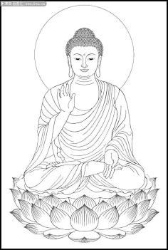 简笔画-花瓣网|陪你做生活的设计师 | 白描释迦牟尼佛像图片