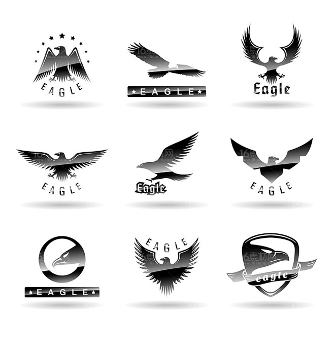 com 雄鹰logo设计矢量素材 16sucai.com