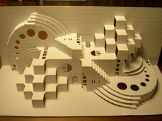 立体纸雕 立体构成 立体折纸建筑 手工diy 剪纸模型 立体贺卡z438