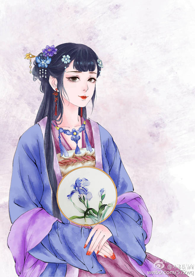 古代女子手绘
