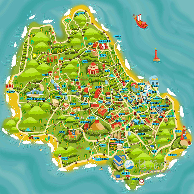 趣淘鼓浪屿厦门旅游厦门鼓浪屿手绘地图鼓浪屿手绘地图