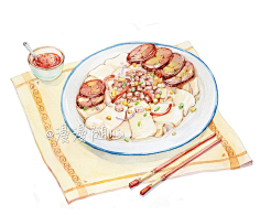 水彩-食物(中餐)