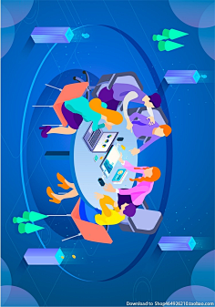 手绘网络插画