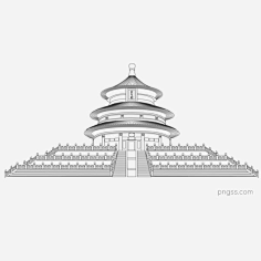 ltd ai北京天坛祈年殿线稿图片大小2000x2000px 图片尺寸73.