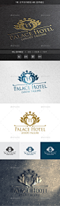 豪华酒店波峰标志模板royal palace luxury hotel crests logo