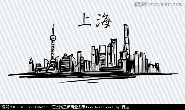 上海地标上海剪影外滩剪影上海地标简笔画上海外滩剪影上海简笔画