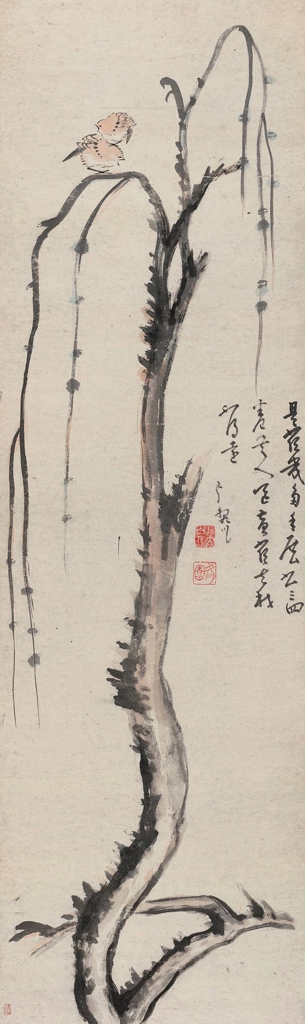 朱耷(八大山人)——花鸟小品 镜心三帧欣赏 |  明末清初|朱耷(1626