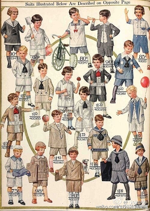 绘画参考20世纪欧洲男孩子的衣服图解部分来自vintage1920schildrens