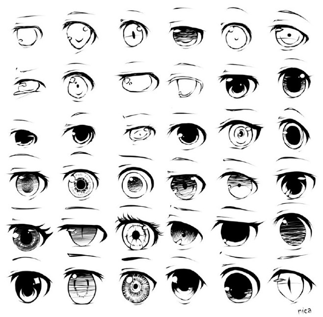 上百种动漫风格的眼睛画法在也不愁画眼睛难了收藏练习吧