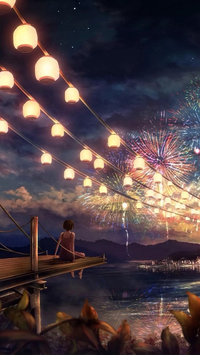 二次元 美景图 卡通 插画 动漫 场景 手机 壁纸 电