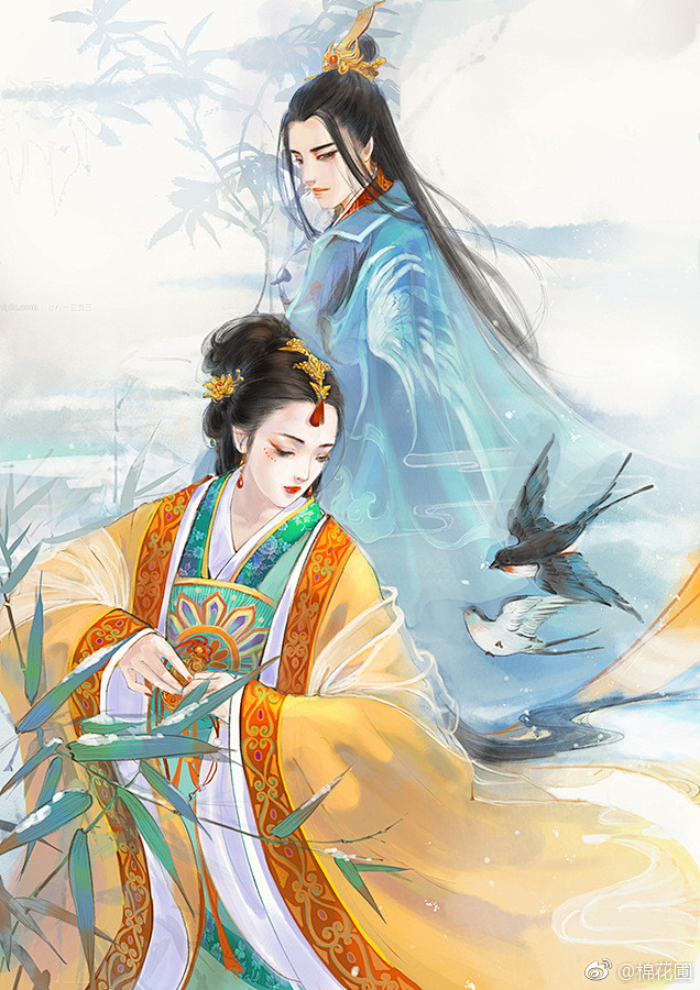 10:01:42 古风情侣 棉花圃 绘【插画】古风千午xi该采集也在以下