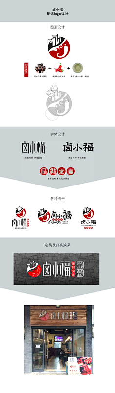 cn 原创作品:卤小福-麻辣龙虾卤煮饭馆logo标志设计 1 zcool.com.cn