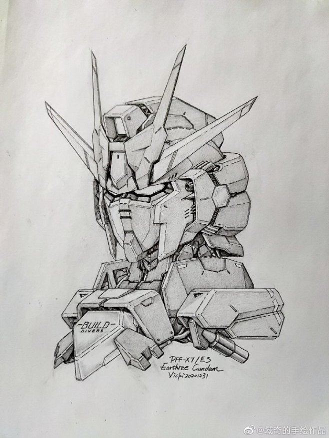 其他高达手绘o域奇的手绘作品的专辑微相册676767高达简笔画