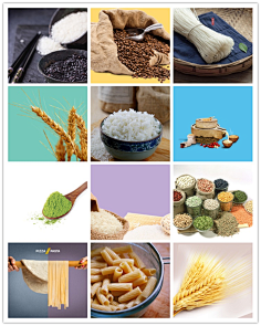 五谷杂粮主食大米饭红绿黄大豆类面粉玉米美食物摄影图片素材合集