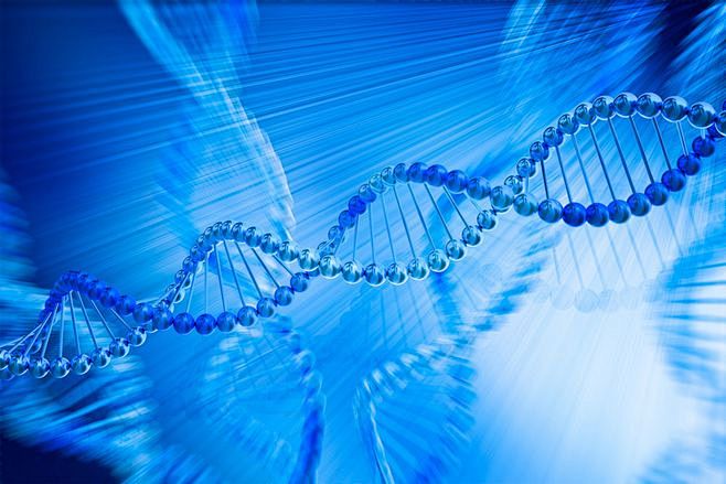 蓝色dna分子结构图片