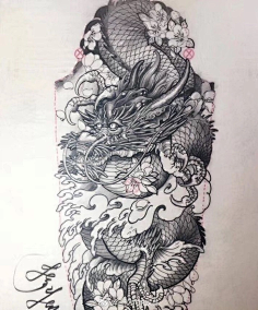 com 纹身手稿分享 传统纹身龙纹身手稿   #武汉纹身##武汉光谷纹身