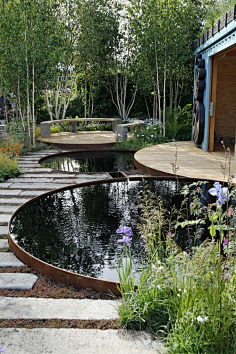 溪山庭花园设计采集到a花园庭院—现代水景