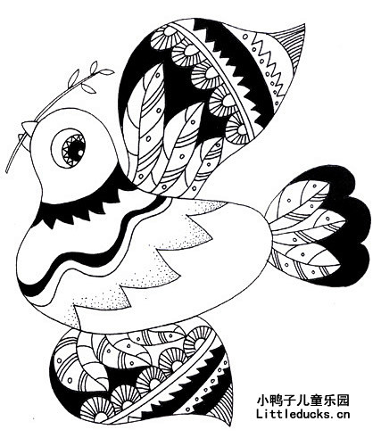 儿童线描画作品欣赏和平鸽