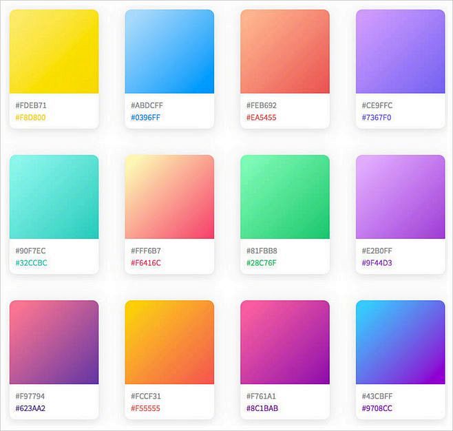色彩搭配-花瓣网|陪你做生活的设计师 | 渐变色板