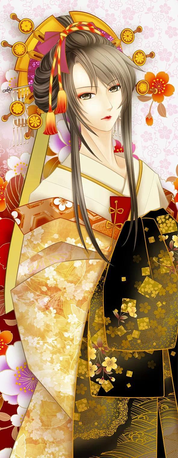 日本动漫和服少女花魁