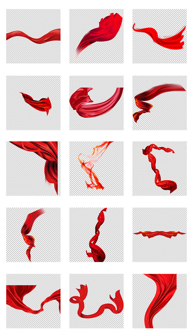 红色丝带丝绸飘带png免抠图素材