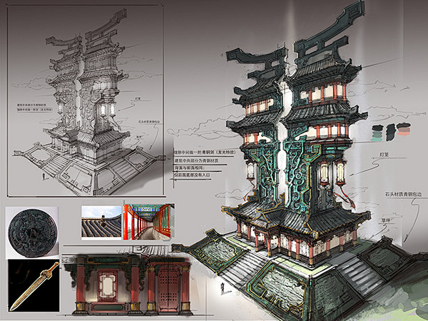 中国风游戏场景建筑设定-花瓣网|陪你做生活的设计师 | 天涯明月刀