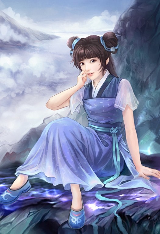 古风手绘小孩子