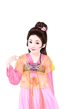 png:古风手绘小孩免抠素材
