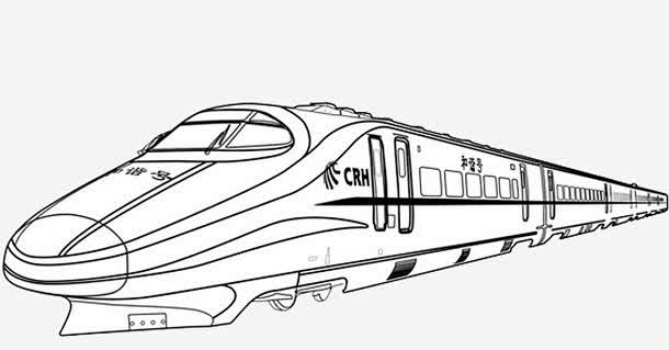手绘高铁图片