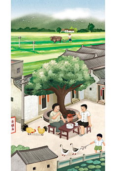 中国乡村插画