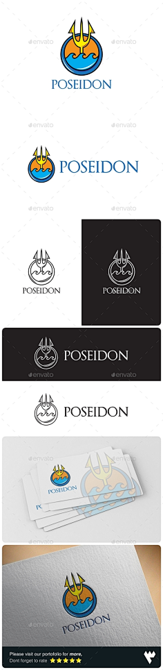 波塞冬的标志——对象标识模板poseidon logo   objects logo te