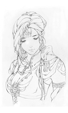 古风插画线稿