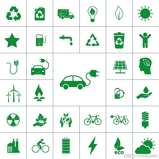 新能源汽车和环保图标