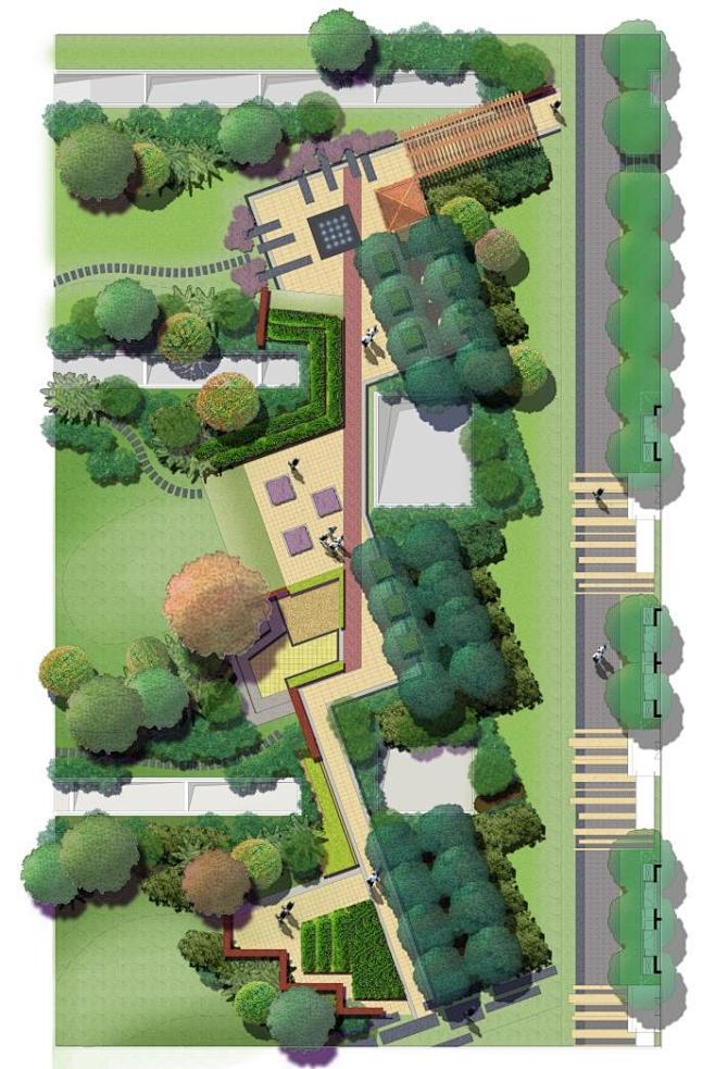 总平面园林景观ps国外风格小区节点公园高逼格小清新素材psd彩平淘宝