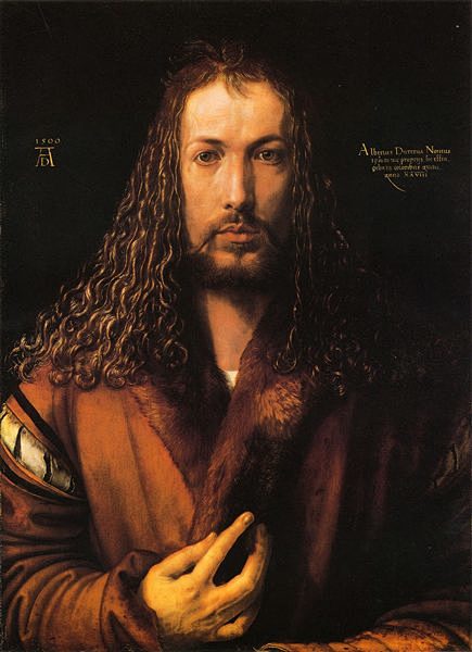 cn 德国绘画大师:阿尔布雷特·丢勒albrecht durer 自画像   这幅画家