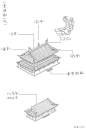 中国古建中的几种顶的结构小画,平顶,硬山顶,悬山顶,庑殿顶,攒尖顶