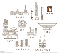 com 上海标志性建筑线稿图 5