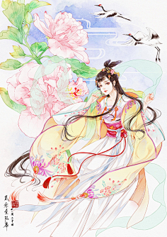 古风背景-花瓣网|陪你做生活的设计师 | 古风红衣女子