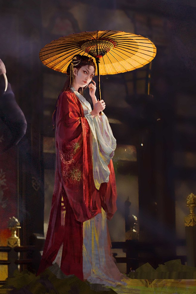 cn 哒dok采集到厚涂(古风)  采集 cghub.com 红衣少女 1 cghub.