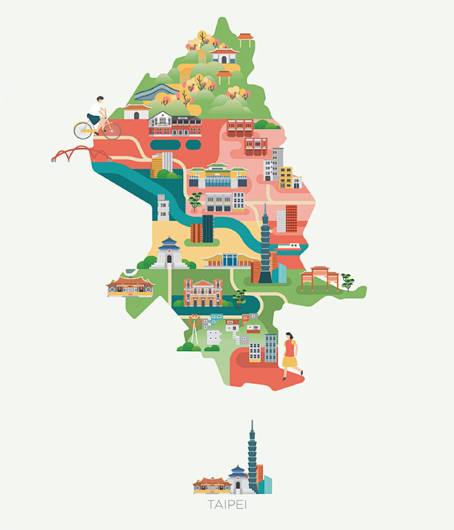 地图插画-花瓣网|陪你做生活的设计师 | . 来自优秀网页设计 - 微博