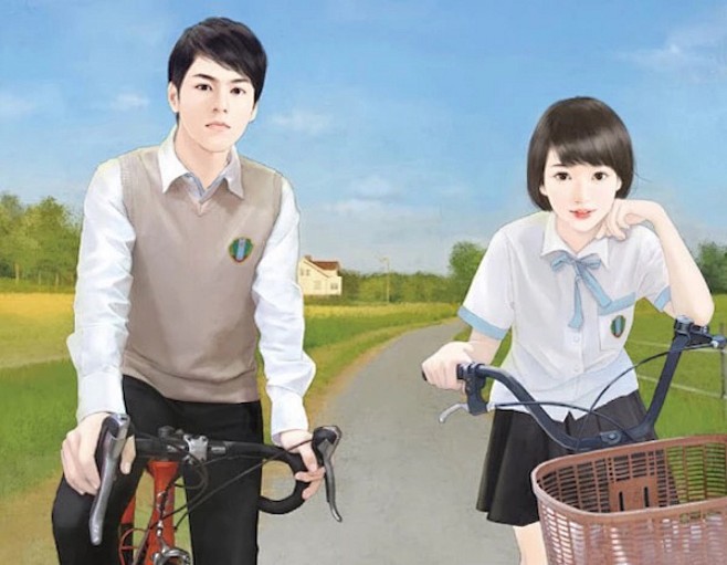 现代小说手绘情侣